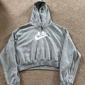 cropped gray Nike hoodie